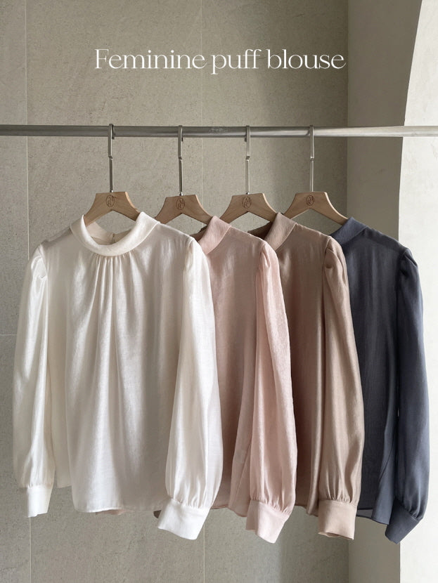 グレース シフォン シャーリング ブラウス (4color)