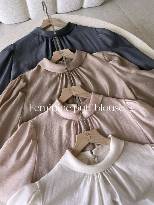 グレース シフォン シャーリング ブラウス (4color)