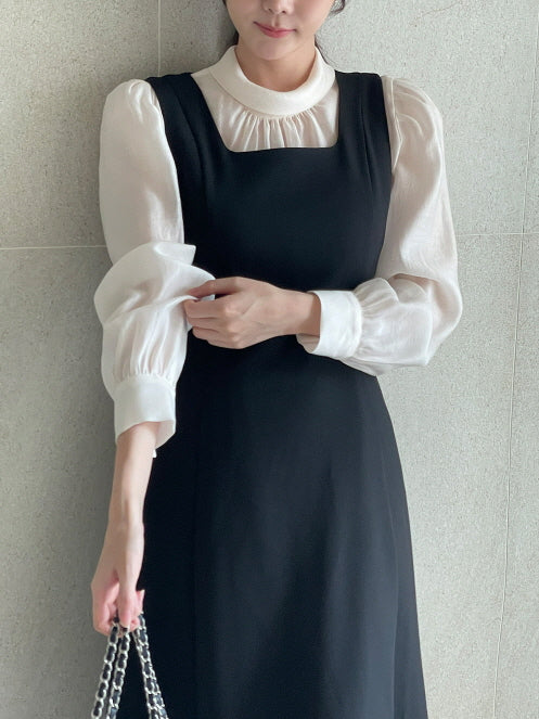 グレース シフォン シャーリング ブラウス (4color)