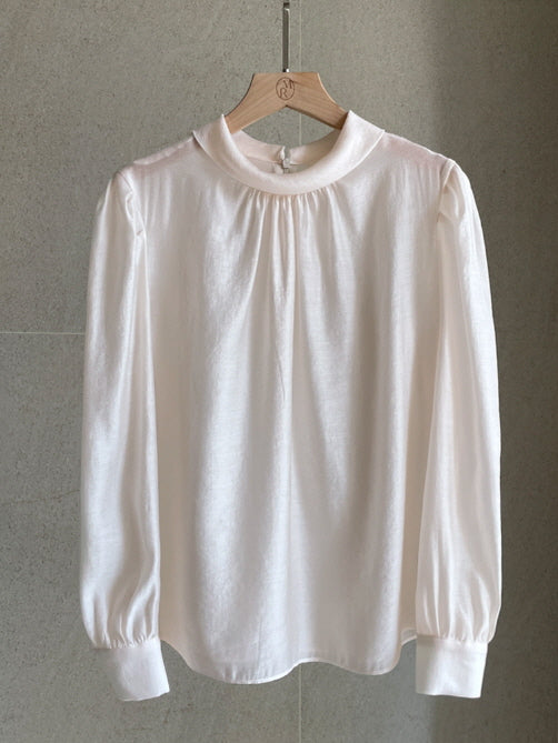 グレース シフォン シャーリング ブラウス (4color)