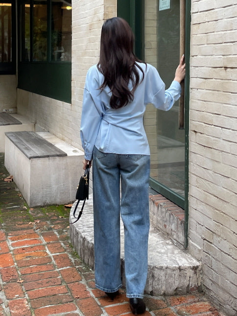 ソフトウォッシュ ワイドデニムパンツ (2color)