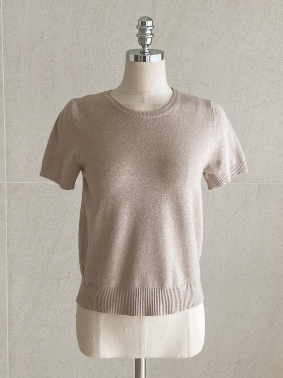 デイリー ニットカーディガン&半袖トップ セット (6color)