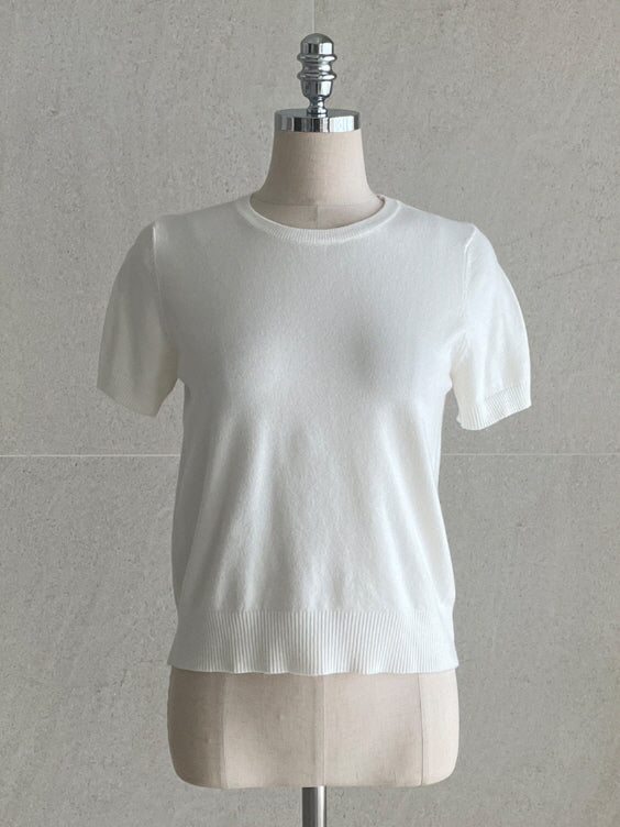 デイリー ニットカーディガン&半袖トップ セット (6color)