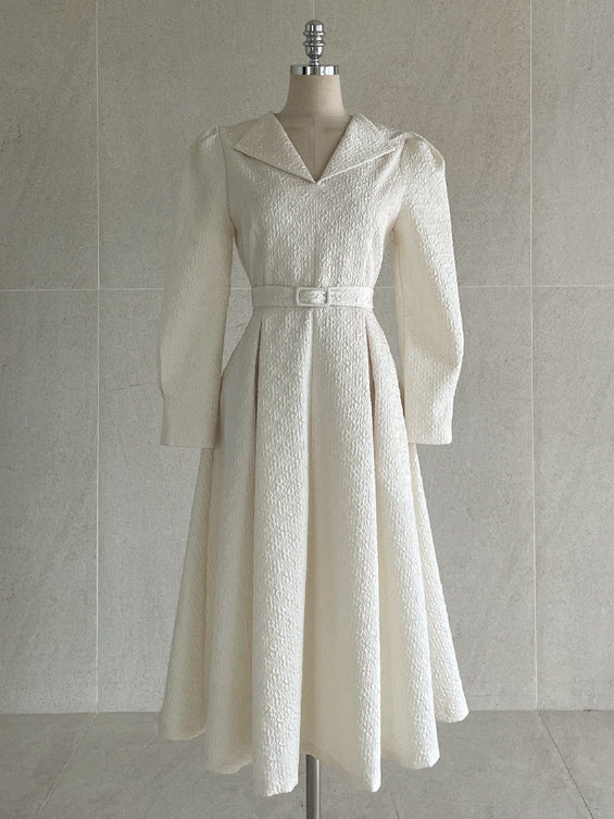 ジャカード フレア ロングワンピース (3color)
