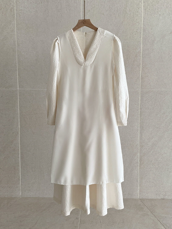 ジャカード フレア ロングワンピース (3color)