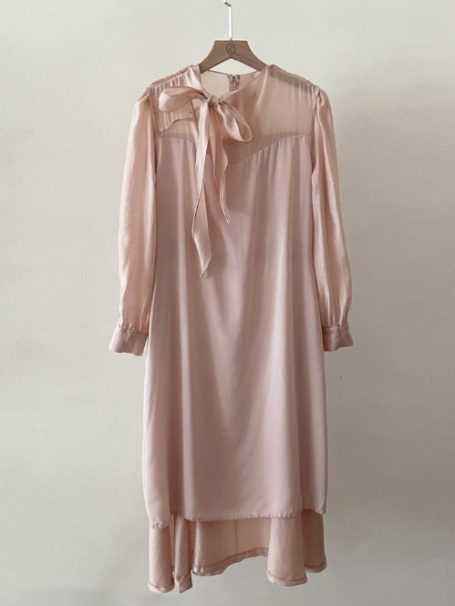 リボンタイ フレア ドレス (3color)