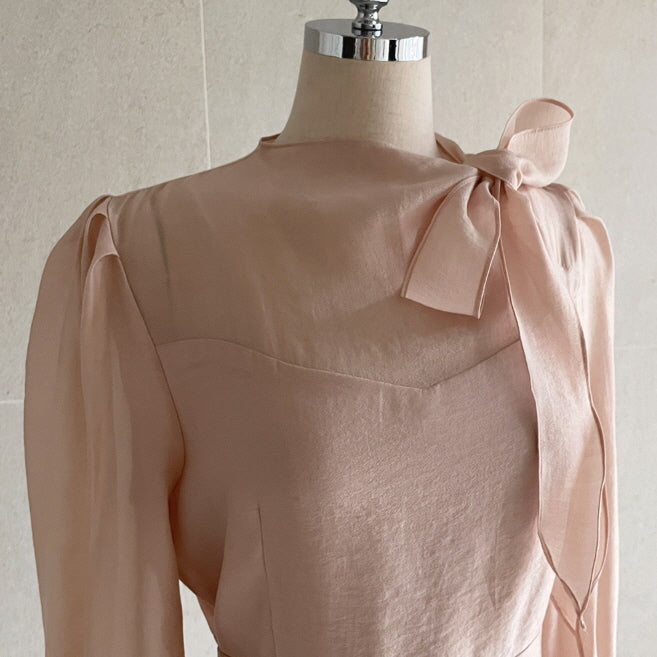 リボンタイ フレア ドレス (3color)