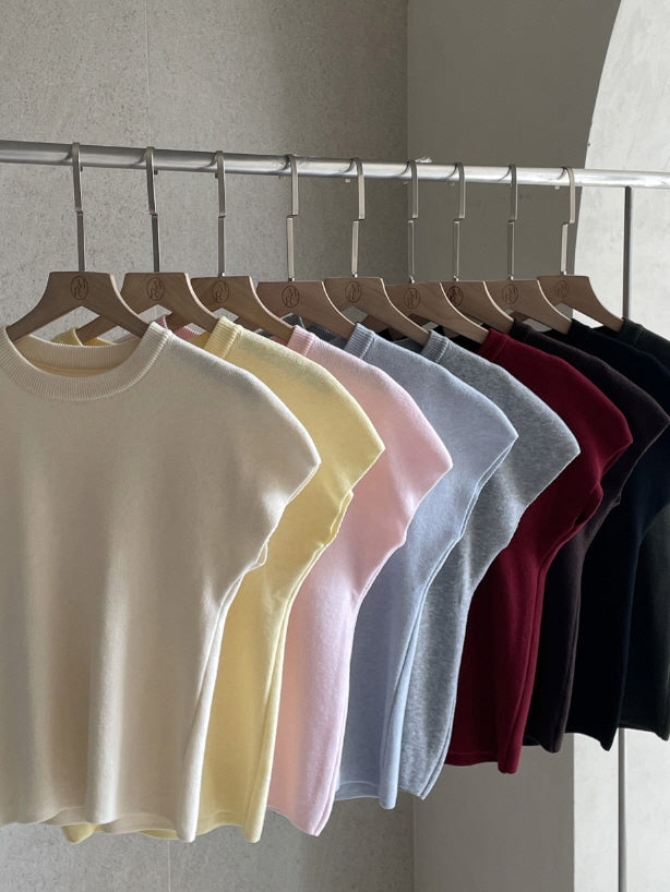 ロマンティック パフスリーブ ベーシック ニット (8color)