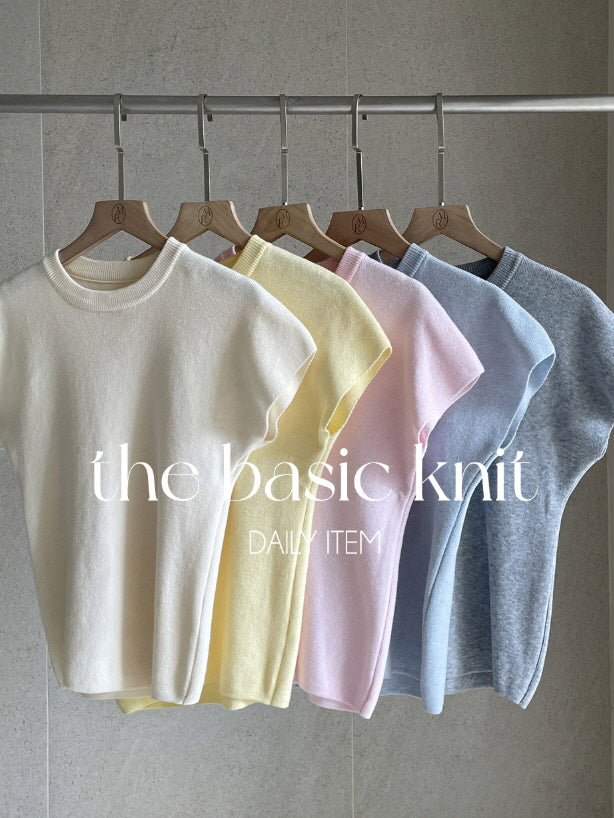 ロマンティック パフスリーブ ベーシック ニット (8color)