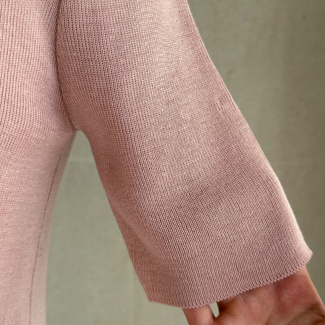 シンプル ベーシック 半袖ニット トップス (5color)