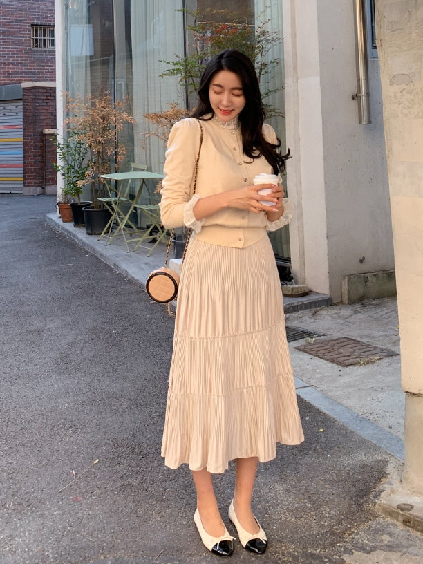 リボン アクセント ツートン フラットシューズ (3color)