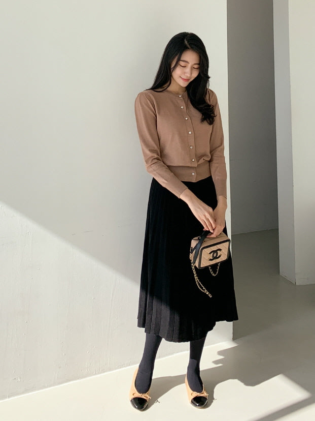リボン アクセント ツートン フラットシューズ (3color)
