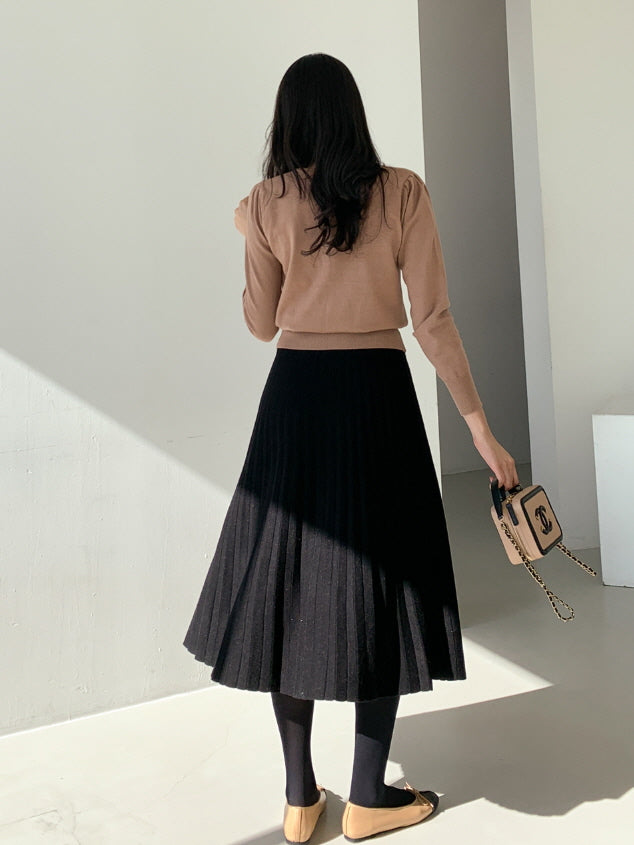 リボン アクセント ツートン フラットシューズ (3color)