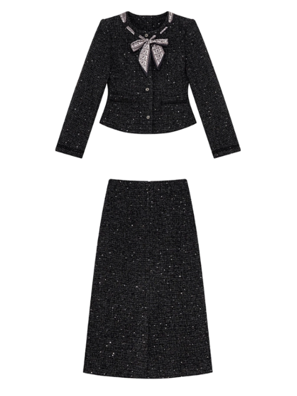 クラシック ツイードリボン ジャケット＆スカートセット