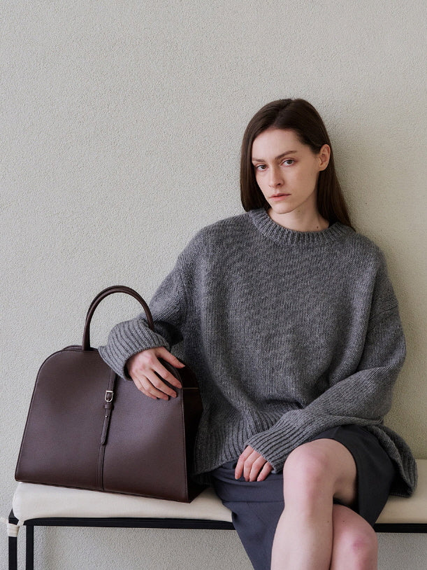 ブラン ラージ バッグ(ブランドバガンディー)