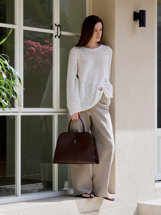 ブラン ラージ バッグ(ブランドバガンディー)