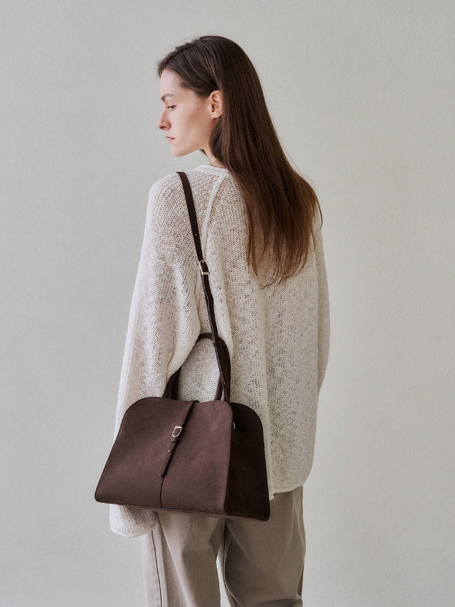 ブラン ミディアム スエード バッグ(チョコブラウン)