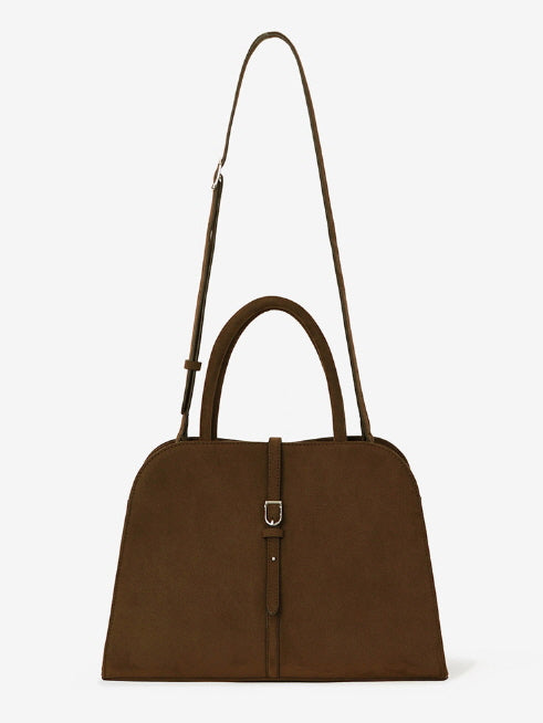 ブラン ミディアム スエード バッグ(チョコブラウン)