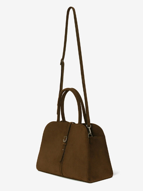 ブラン ミディアム スエード バッグ(チョコブラウン)