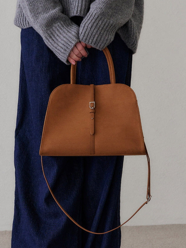 ブラン ミディアム スエード バッグ(キャメル)