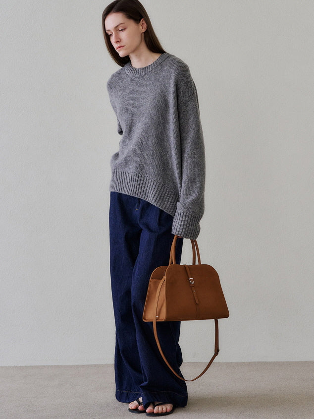 ブラン ミディアム スエード バッグ(キャメル)