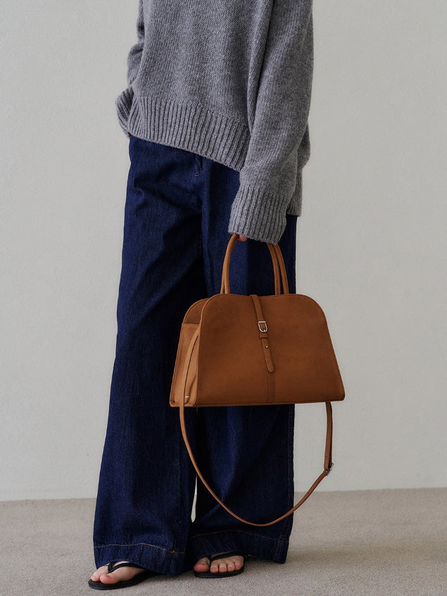 ブラン ミディアム スエード バッグ(キャメル)