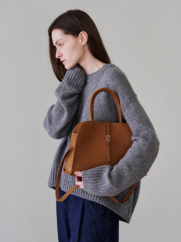 ブラン ミディアム スエード バッグ(キャメル)