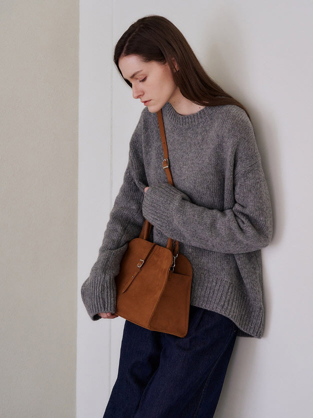 ブラン ミディアム スエード バッグ(キャメル)