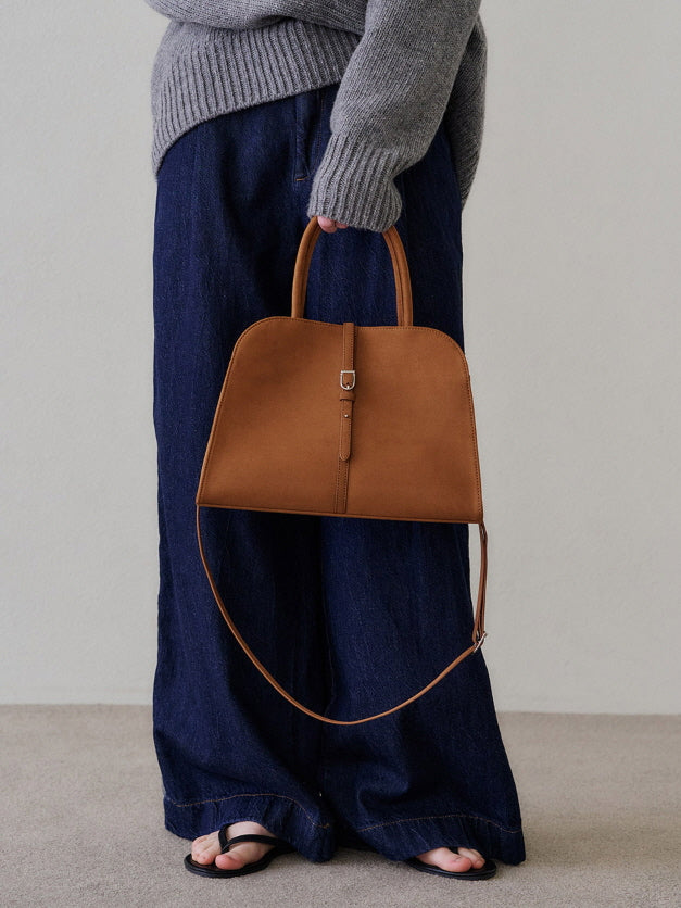 ブラン ミディアム スエード バッグ(キャメル)