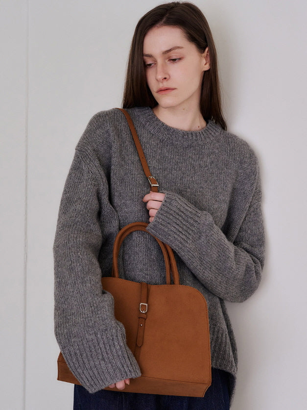 ブラン ミディアム スエード バッグ(キャメル)