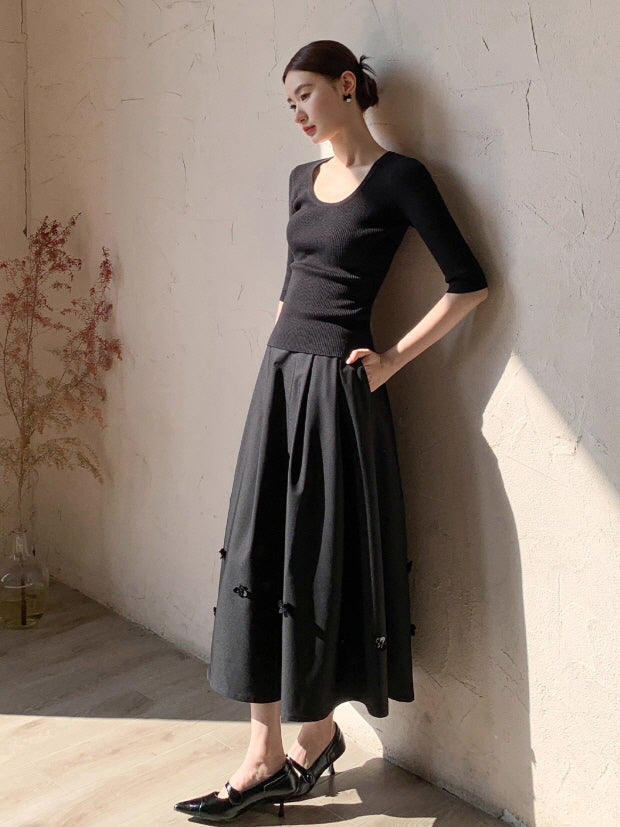 ソフトリブ ニット トップ (3color)