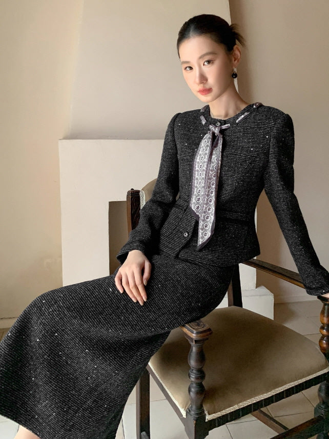 クラシック ツイードリボン ジャケット＆スカートセット