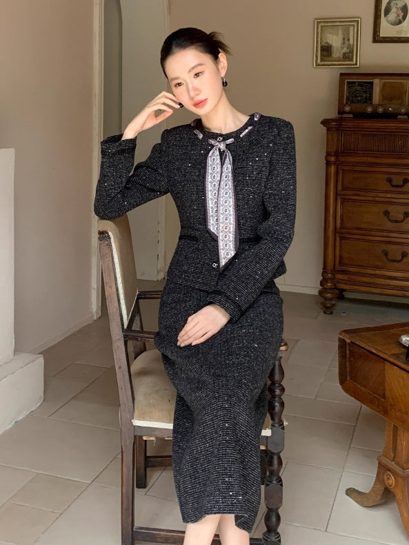 クラシック ツイードリボン ジャケット＆スカートセット