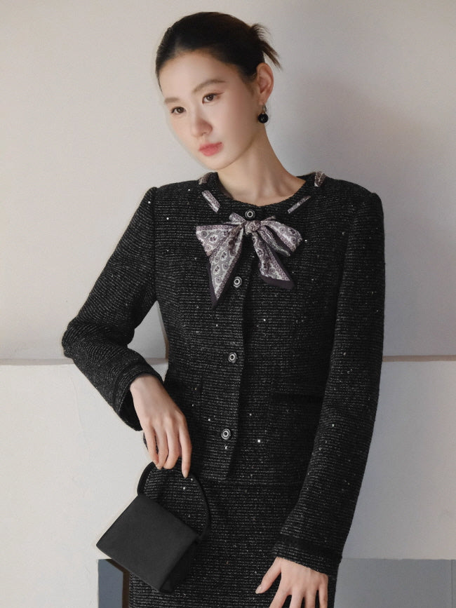 クラシック ツイードリボン ジャケット＆スカートセット