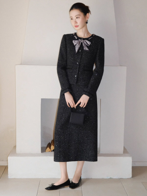 クラシック ツイードリボン ジャケット＆スカートセット