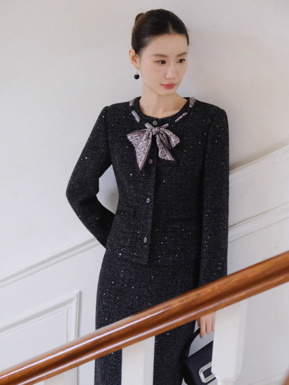 クラシック ツイードリボン ジャケット＆スカートセット