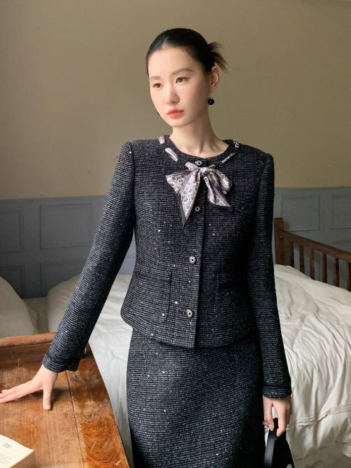 クラシック ツイードリボン ジャケット＆スカートセット