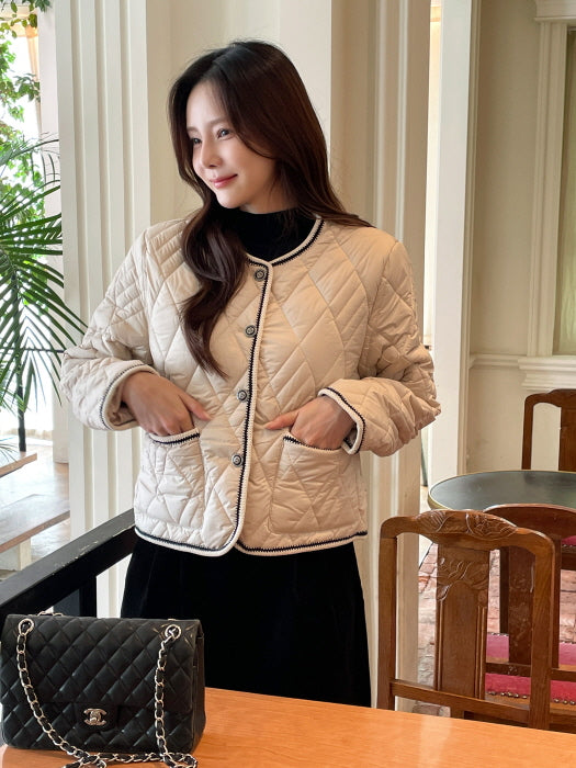 クラシック トリム キルティング ジャケット(2color)