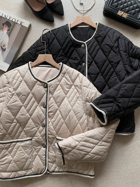 クラシック トリム キルティング ジャケット(2color)