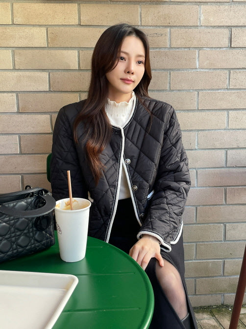 クラシック トリム キルティング ジャケット(2color)