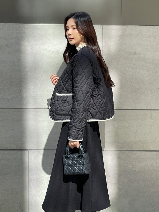 クラシック トリム キルティング ジャケット(2color)