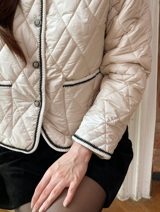 クラシック トリム キルティング ジャケット(2color)