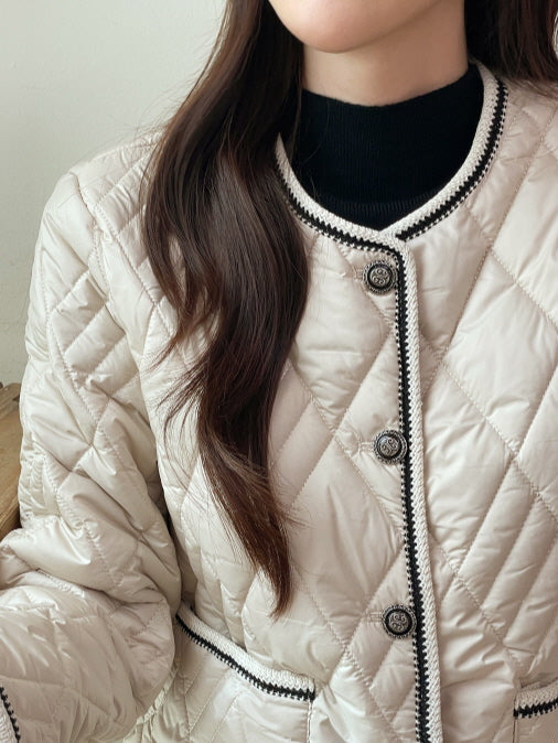 クラシック トリム キルティング ジャケット(2color)