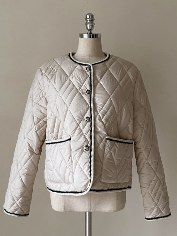 クラシック トリム キルティング ジャケット(2color)