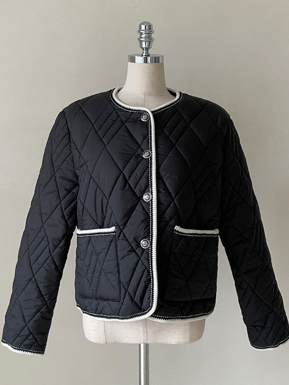 クラシック トリム キルティング ジャケット(2color)