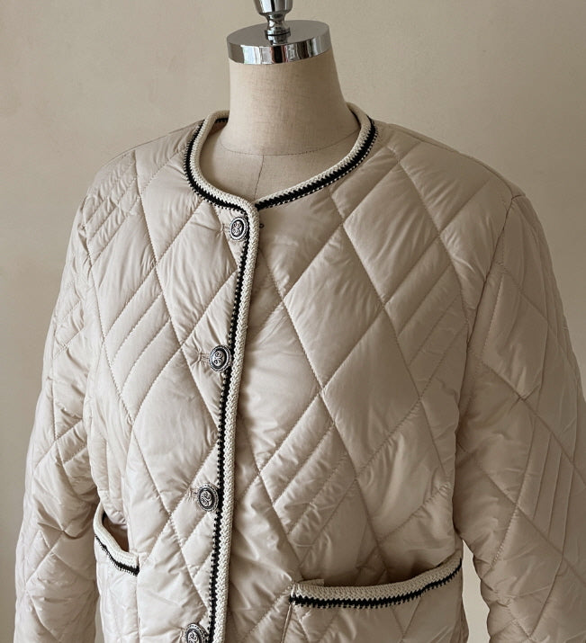 クラシック トリム キルティング ジャケット(2color)