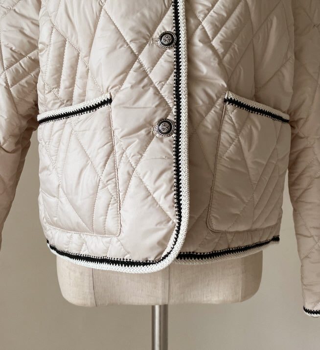 クラシック トリム キルティング ジャケット(2color)