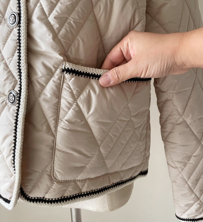 クラシック トリム キルティング ジャケット(2color)