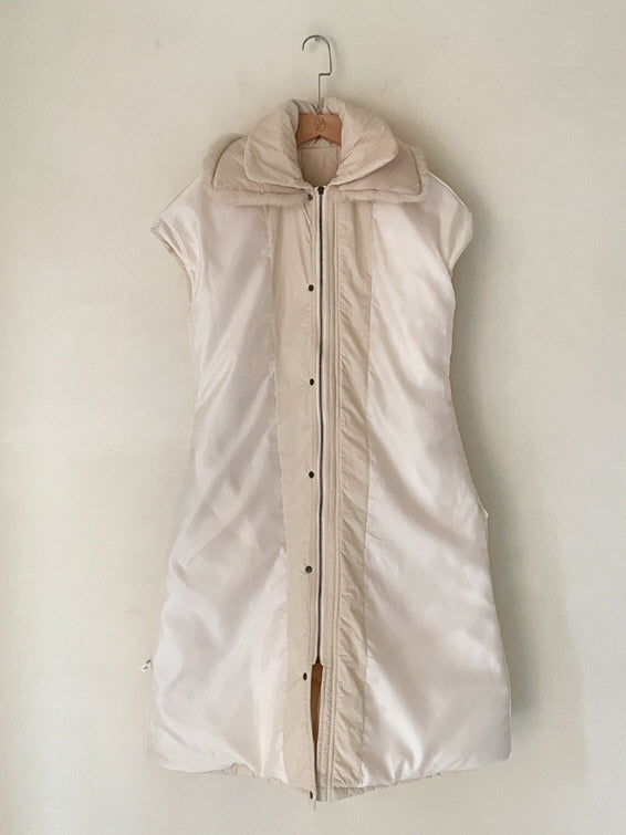 エレガント キルティングファー ロングベストコート(2color)