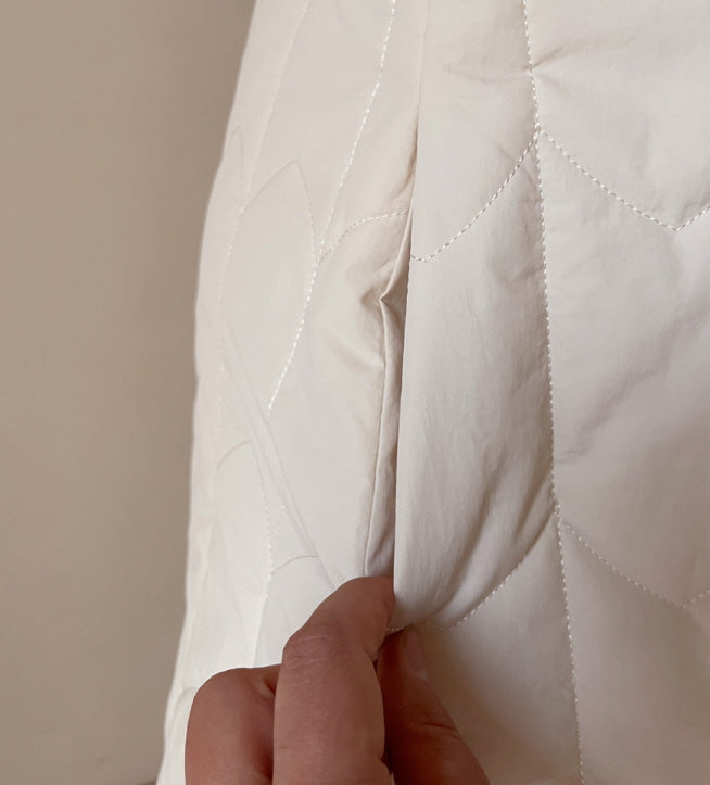 エレガント キルティングファー ロングベストコート(2color)